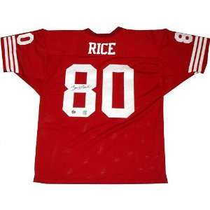    Jerry Rice Autographed Red Pro Style Jersey: Sports & Outdoors