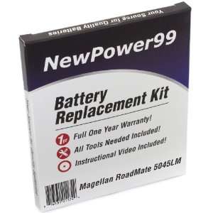  Battery Replacement Kit for Magellan RoadMate 5045LM with 