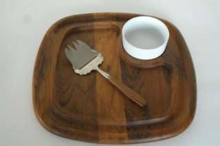 Danish Jens Quistgard Dansk Teak CHEESE & DIP BOARD w/Slicer Knife 