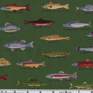  45 Wide Lakeside Angler Forest Fabric By The Yard Arts 