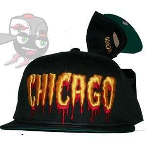  Chicago Black Monster Script Snapback Hat Cap 