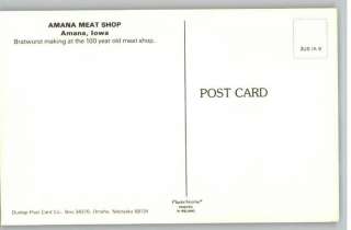 PostcardAmana Colonies Meat ShopMaking BratwurstIowa/IA  
