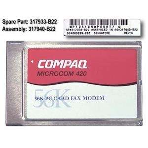  Compaq 56K V.90 PCMCIA Card Microcom Fax Modem with cable 