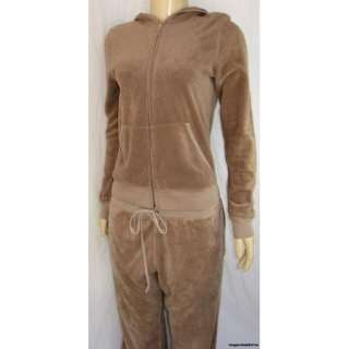 Juicy Couture $485 Womens Brown Terry Tracksuit & Sweatsuit L XL 