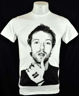 Chris Martin Coldplay Britpop Rock White T Shirt XL  