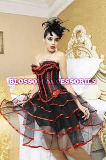 Z7 Burlesque Boned Moulin Rouge Costume Corset + Skirt  