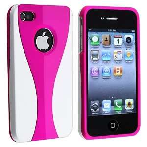   Travel Home Charger for Apple® iPhone® 4 4S, Hot Pink / White Cup