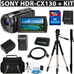  Sony HDRCX130 HDR CX130 Handycam Camcorder (Black) + 16GB 