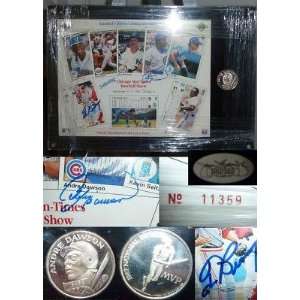 Andre Dawson Signed Lim Ed Silver Coin Display JSA COA   MLB 