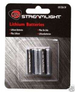 Streamlight CR123A 3V Lithium Batteries   2 Pack #85175  