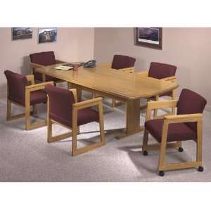  Solid Oak Curved End Conference Table and Six Chairs Fresh 