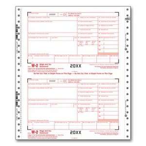   IRS Approved   W 2 Continuous One Wide Tax Form 6part: Office Products