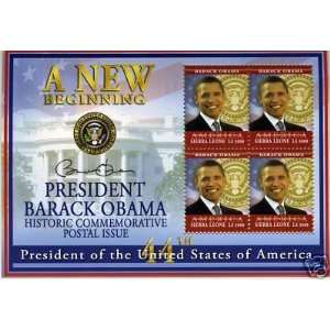  Stamps President U.S. Barak Obama Sierra Leone Everything 