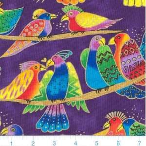  45 Wide Laurel Burch Jungle Songs Jungle Birds Purple 