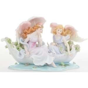   One Fine Day Angels in Boat Christmas Figure #71311: Home & Kitchen