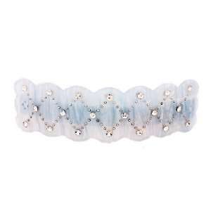   With Studs Decorate A Scalloped Pearlisd Volume Barrette Beauty