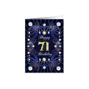  71st Birthday card, Diamonds and Jewels effect Card Toys 