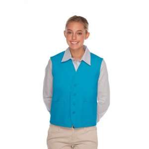 DayStar 742 Two Pocket Uniform Vest Apron   Turquoise   Embroidery 