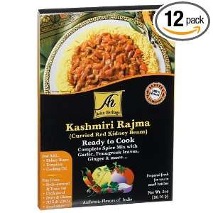 Asian Heritage Kashmiri Rajma (Curried Red Kidney Beans) 2 Ounce Boxes 