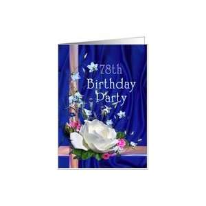  78th Birthday Party Invitation White Rose Card: Toys 
