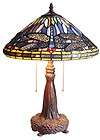 TIFFANY Style Stained Glass Table Lamp Dragonfly ABC18G