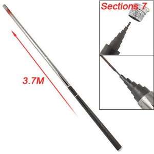   7M 7 Sections Telescopic Fishing Pole Silver Tone Blk: Sports