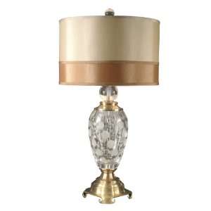  Dale Tiffany GT701210 Beauvoir Crystal Lamp, Antique Brass 
