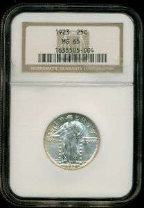1923 P STANDING LIBERTY QUARTER NGC MS65   NEARLY FH  