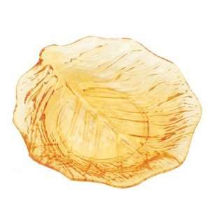  Acrylic Leaf Plates, 6 Inch, Yellow, Case of 1 Dozen: Home 