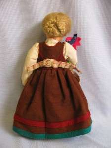 12 LENCI BC CHARACTER GIRL with CHICKEN Felt c1940  