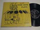 STAN GETZ PLAYS 1953 10 MODERN JAZZ LP Original on Clef Label