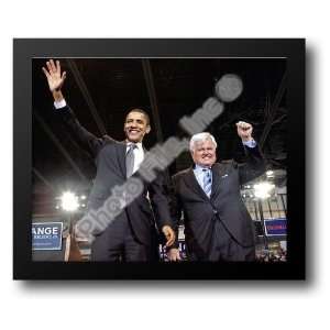  U.S. Senator Edward Kennedy & Senator Barack Obama at a 