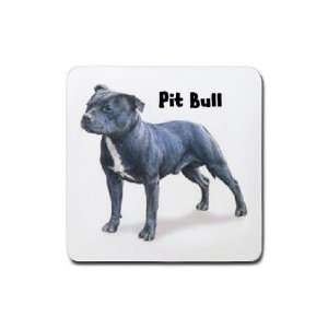 Pit Bull Rubber Square Coaster (4 pack)