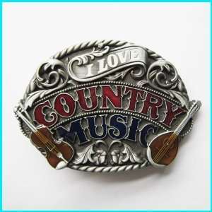  NEW Fashion I Love Country Music Belt Buckle MU 096 