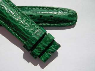 Atlantic shark grain green leather swiss watchband 19mm  