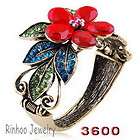 Exquisite Flower/Leaf 1P Ladys Cuff Bangle