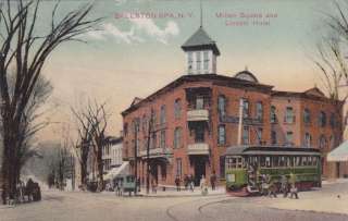 Lincoln HOtel Ballston Spa NY Milton Square old postcard  