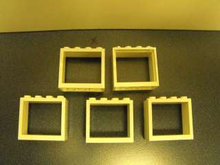 Lego Lot Of 5 White White Window 2 x 4 x 3 Frame  