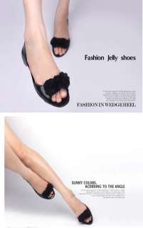 Free Shipping★ New Womens Open Toe Mary Janes Flats Jelly Shoes 