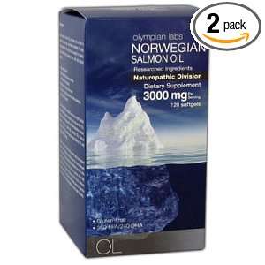 Olympian Labs Norwegian Salmon Oil, .9lbs Glass (Pack of 2) (Packaging 