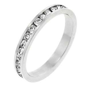   Cut Clear Cz in a Channel Setting in Silver Tone Womens Jewelry (9