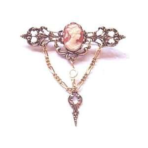    Vintage Filigree Bar Pin   Carnelian Cameo Womens Jewelry Jewelry