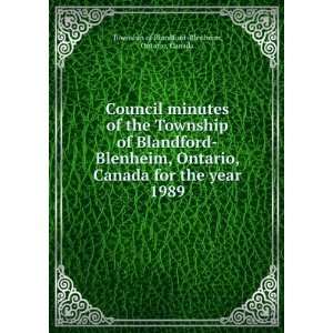   the year 1989: Ontario, Canada Township of Blandford Blenheim: Books