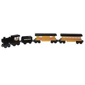   Railroad   UP 4 4 0 Wooden 4 Car Train Set   100910 Toys & Games