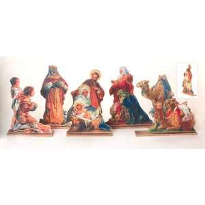   Rejoice Wooden Christmas Nativity Scene 5 Piece Sets: Home & Kitchen