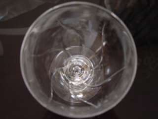 Fostoria Crystal Wine Glass Crystal Swirls Signed  