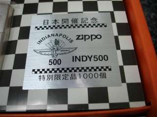INDY 500 ZIPPO JAPAN COMMEMORATIVE COLLECTION LIMITED EDITION RARE L 