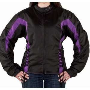  Womens Jackets, Armored Black & Purple Textile Motorcycle 