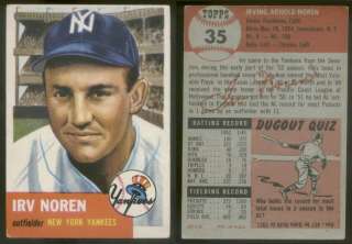 2056) 1953 Topps 35 Irv Noren Yankees GD+  