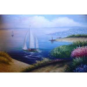  24X36 inch Coastal Art Oil Painting Paradise@a Beautiful 